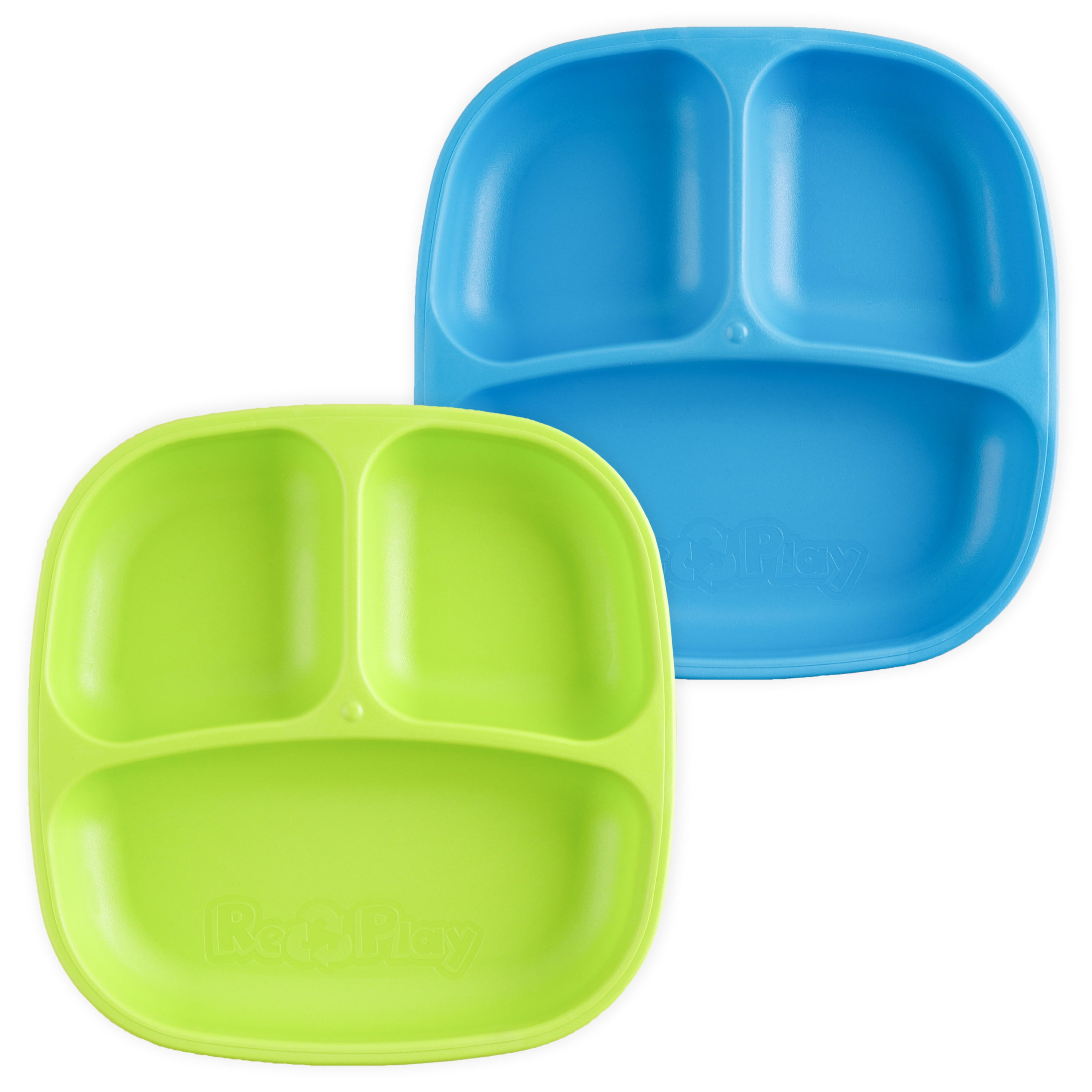 RePlay Kids Plates Divided Plates 2pk 7" Durable Toddler Plate Sky