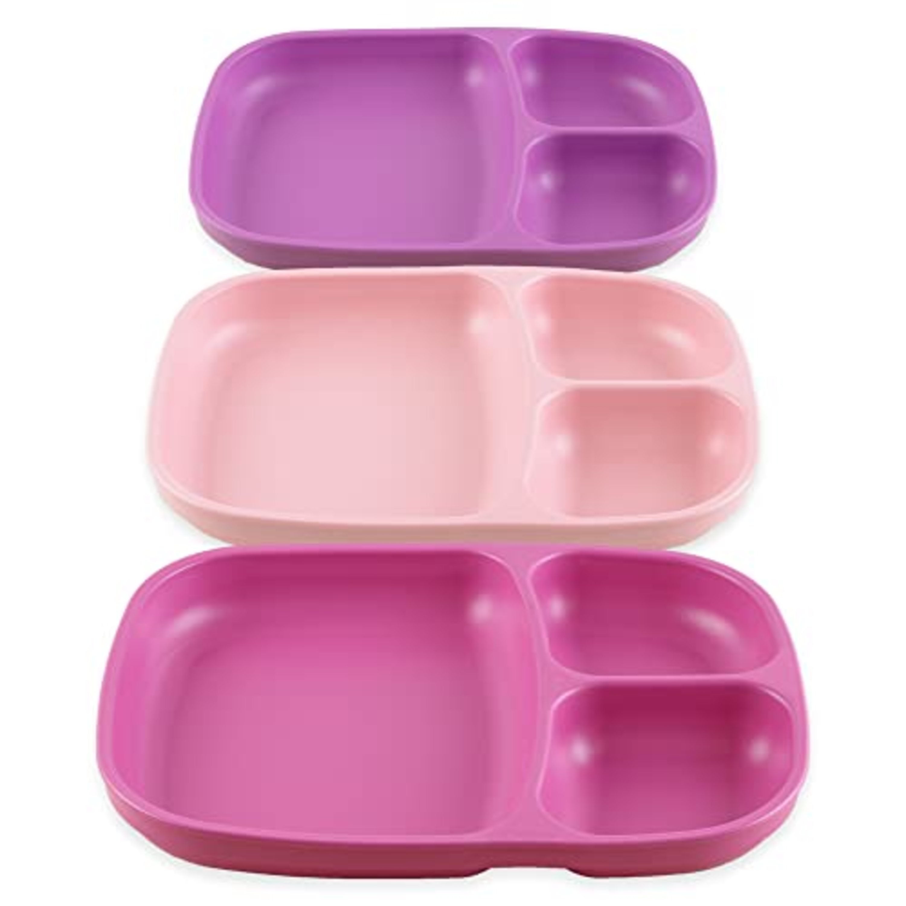 RePlay Kids Plates Divided Plates, 3pk Durable Toddler Plates