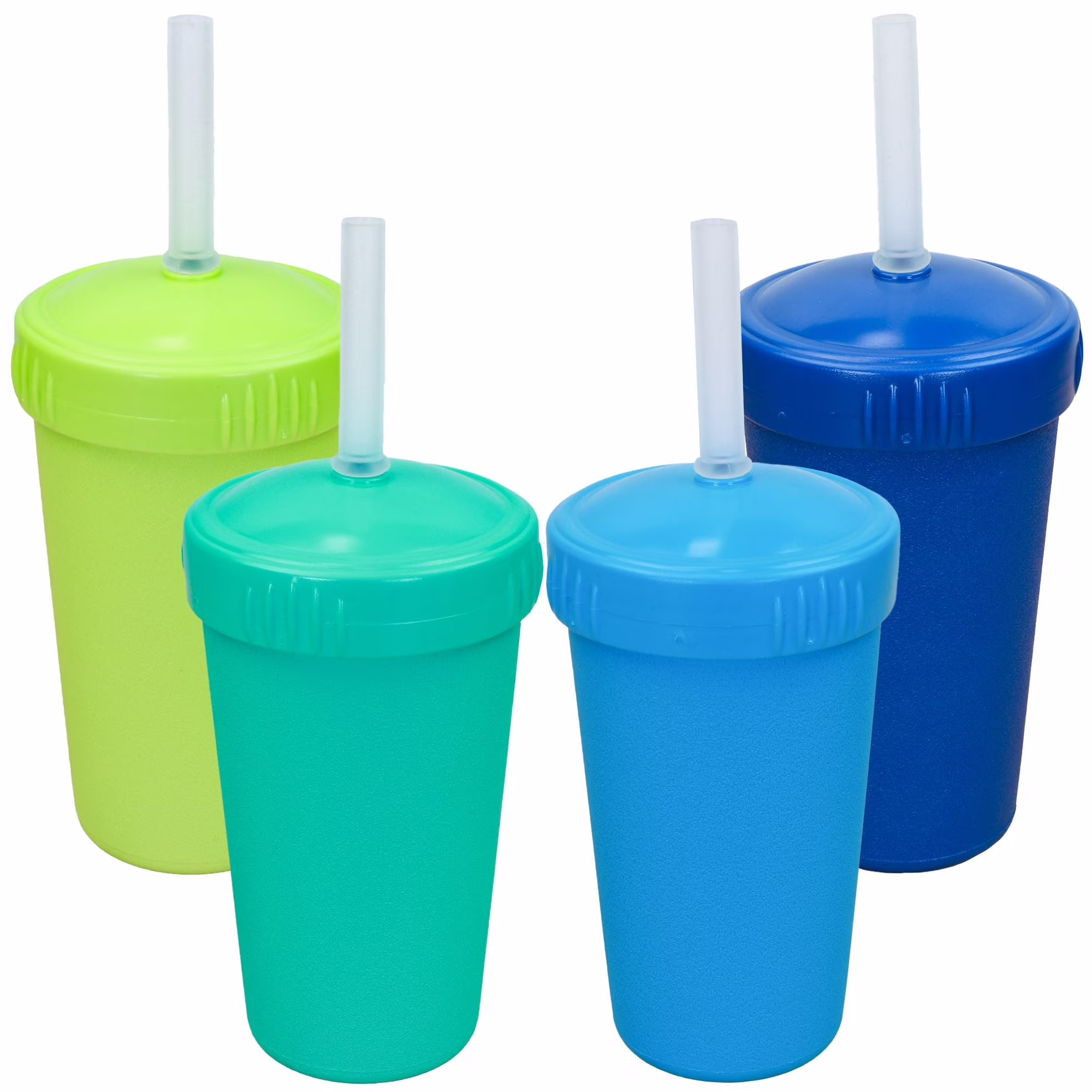 Re-Play Sippy Cups for Toddlers - 10 oz. Straw Cups for Kids with Silicone Locking Straws - Dishwasher & Microwave Safe - Made in the USA - Set of 4- Under The Sea
