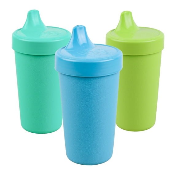 Re-Play Sippy Cups for Toddlers - 10 Oz. Reusable Spill Proof Cups for Kids, Dishwasher/Microwave Safe - Made in the USA - Set of 3 - Under The Sea