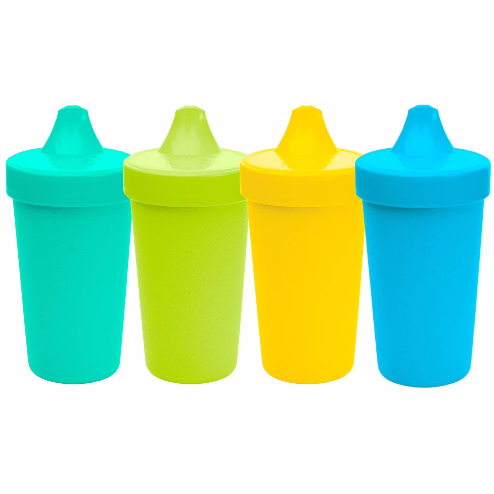 Re-Play Sippy Cups for Toddlers - 10 oz. Reusable Spill Proof Cups for Kids, Dishwasher/Microwave Safe - Made in the USA - Set of 4 - Sunwave