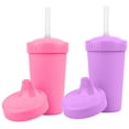 thumbnail image 1 of Re-Play Sippy to Straw Kids Cups - 10 oz. Set of 2 - USA Made Recycled BPA-Free Plastic Lid Choice - Grows with Your Child - Bright Pink, Purple, 1 of 10