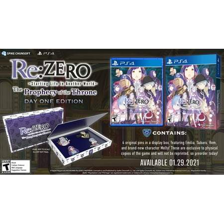 Re:ZERO - The Prophecy of the Throne Day 1 Edition - PlayStation 4, PlayStation 5