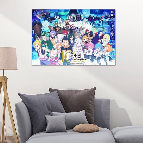 Re: Zero 10th Anniversary Anime Poster Size 8x12 GoldenGate JSC