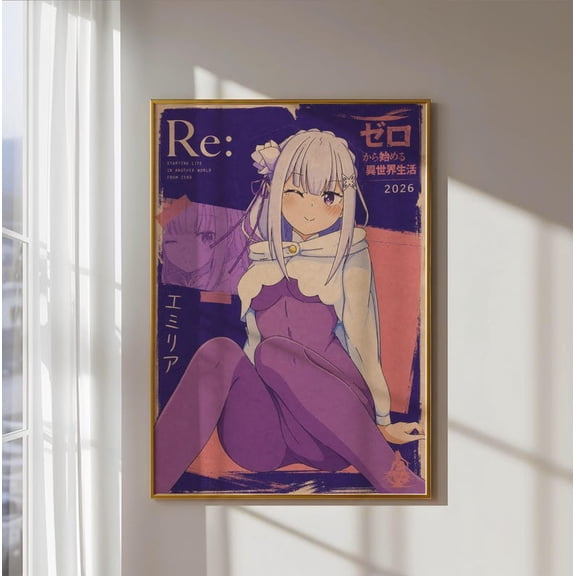 Re Zero Emilia Poster GooGate - 8X12, UNFRAMED