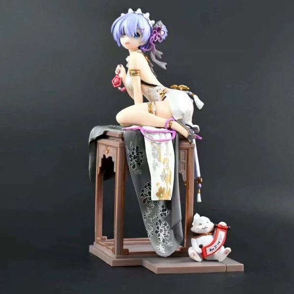 Re:Zero Emilia & Rem Figure, Chinese Cheongsam Style Collectible Model