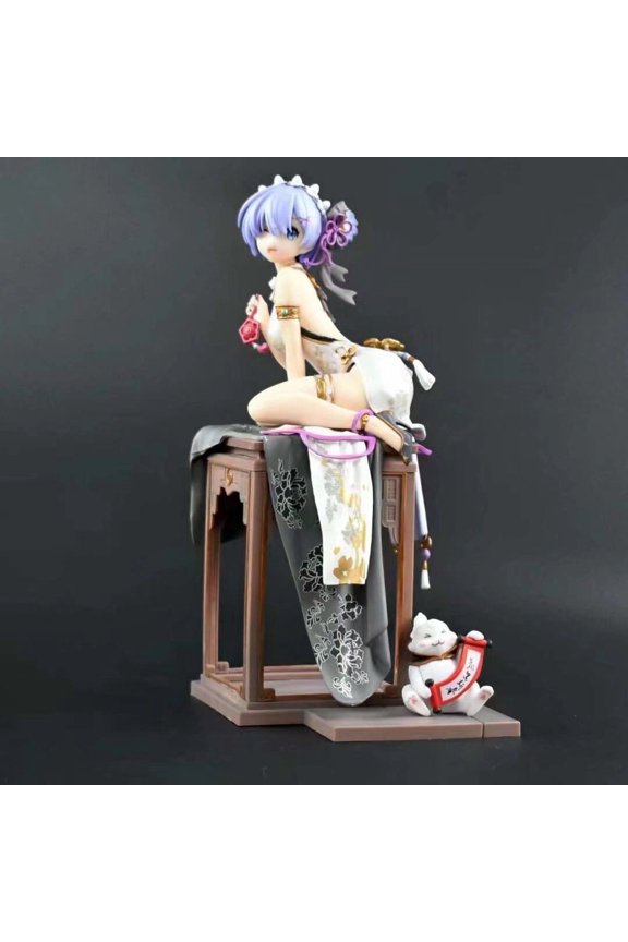 Re:Zero Emilia & Rem Figure, Chinese Cheongsam Style Collectible Model