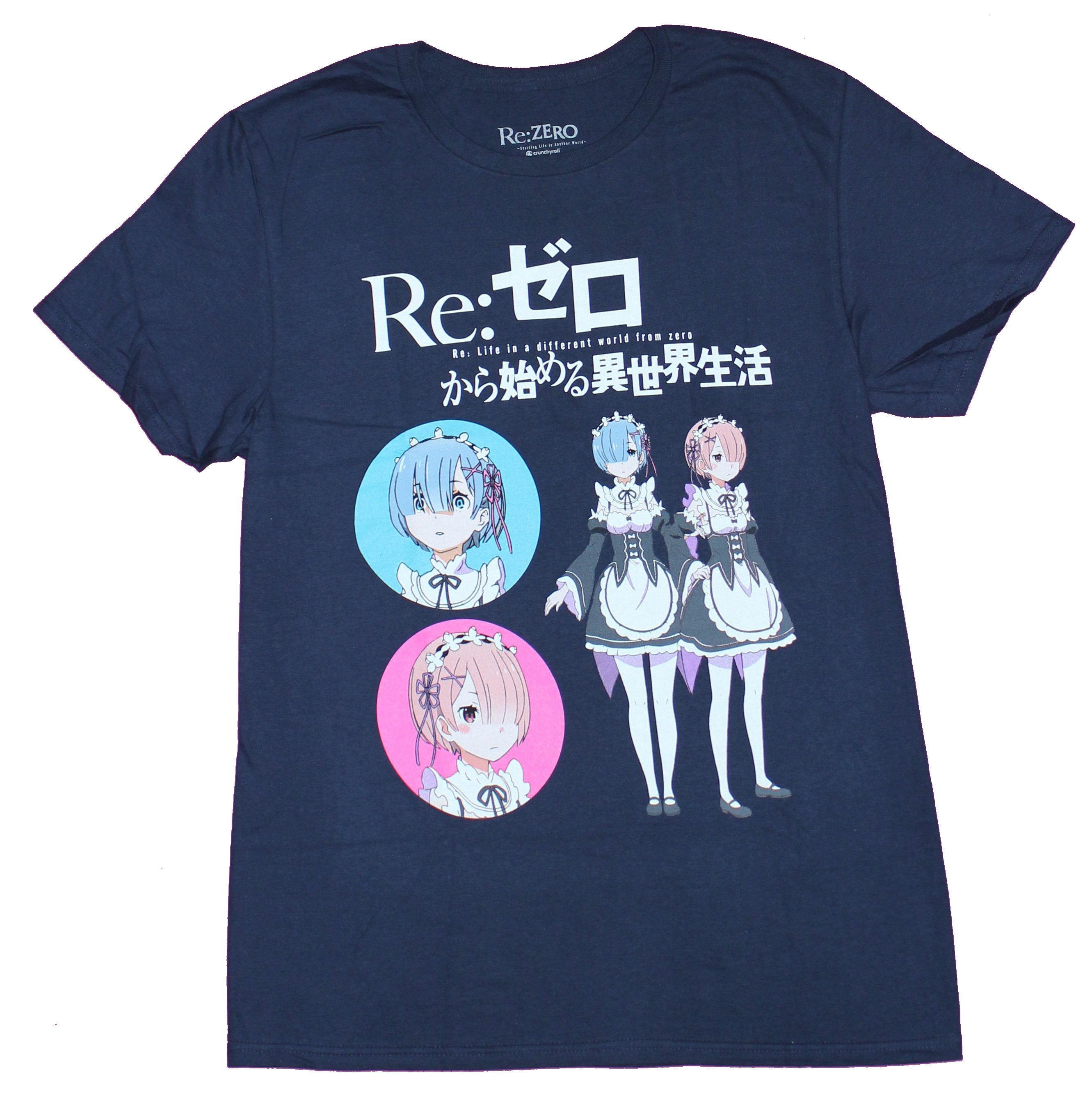 Re Zero Anime Rem Ram Black T-shirt SD01473