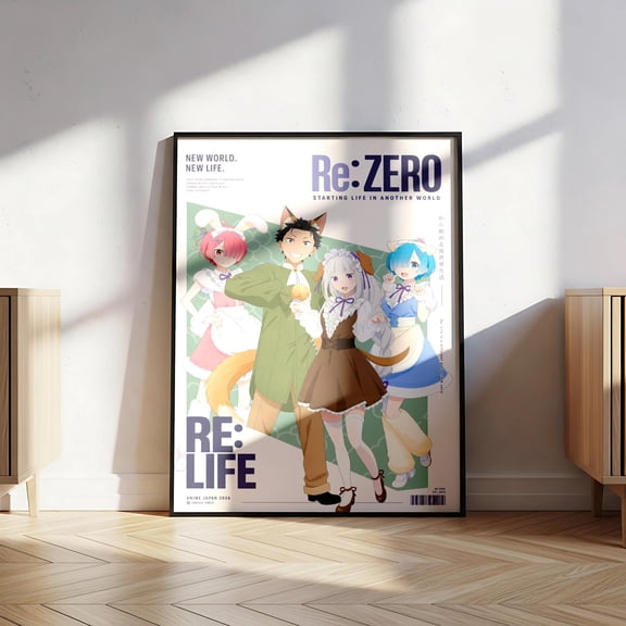Re:Zero Poster - Subaru, Rem, Ram, Emilia Art Print Unframed Size 24''x36'' GooGate