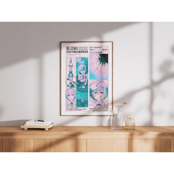 Re Zero Rem Manga Poster, Anime Wall Art Unframed Size 24''x36'' GooGate