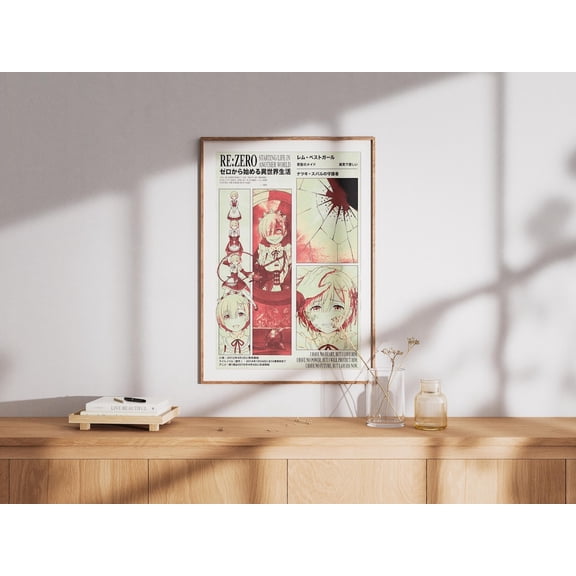 Re Zero Rem Manga Poster, Anime Wall Art Unframed Size 24''x36'' GooGate
