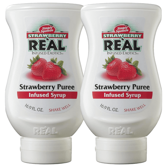 Rel Infused Exotics Simply Squeeze Strawberry Infused Syrup 16.9oz Bottle for Mixologists, Chefs, Cooks | 2 PACK