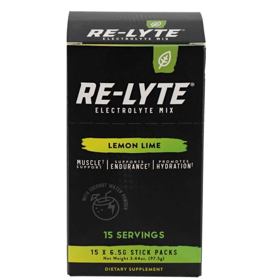 Re-lyte Electrolyte Drink Mix Lemon Lime 15 Servings Packets 3.44 oz.
