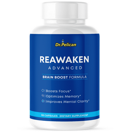 ReAwaken Advanced-Focus/Memory/Brain Boost- 60 Capsules- Dr. Pelican