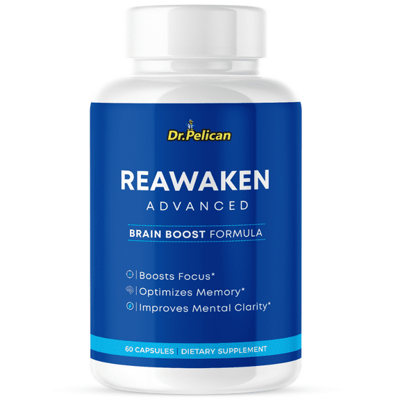 ReAwaken Advanced-Focus/Memory/Brain Boost- 60 Capsules- Dr. Pelican