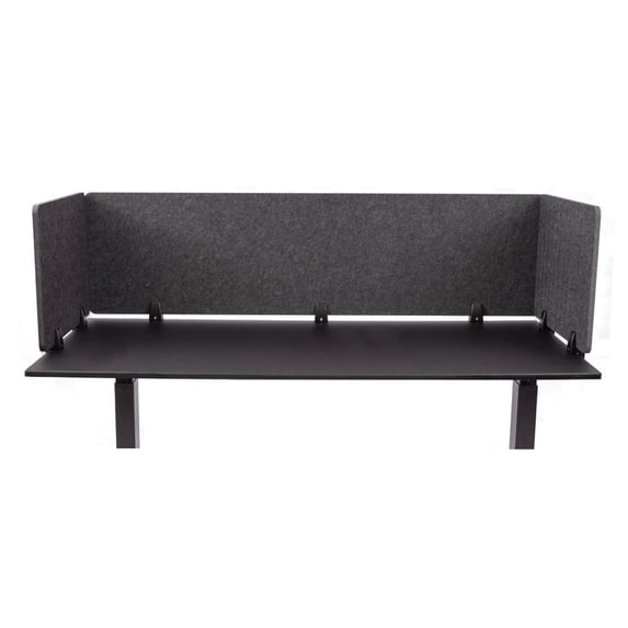 ReFocus™ Raw Clamp-On Acoustic Desk Divider – Reduce Noise and Visual Distractions with this Lightweight Desk Mounted Privacy Panel (Anthracite Gray, 59" x 16" , 23.6" x 16" , & 23.6" x 16" )