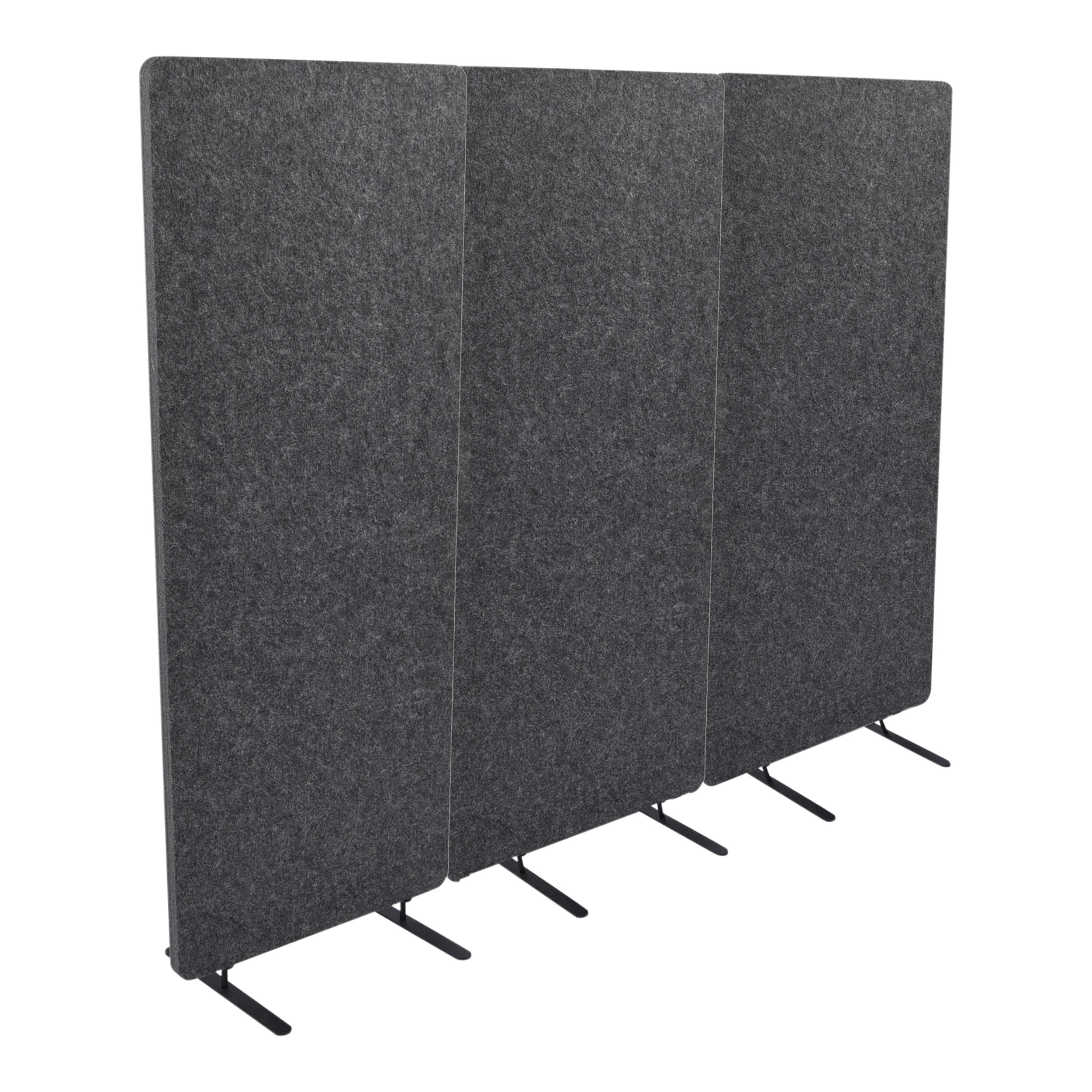 ReFocus™ Raw Freestanding Acoustic Room Divider 3 Pack – Reduce Noise and Visual Distractions with this Lightweight Room Separator (Ash Gray, 24" X 62")