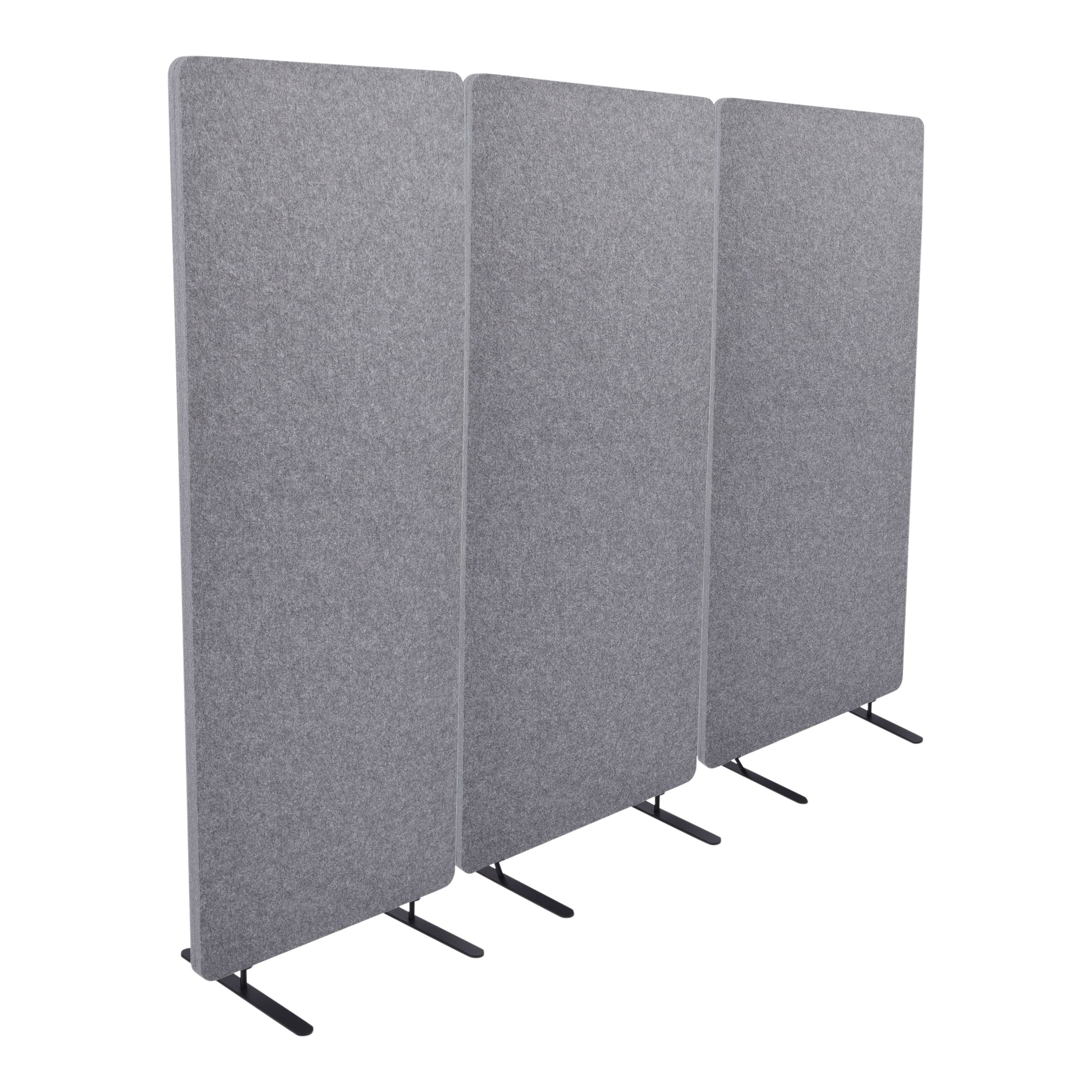 ReFocus™ Raw Freestanding Acoustic Room Divider 3 Pack – Reduce Noise and Visual Distractions with this Lightweight Room Separator (Castle Gray, 24" X 62")