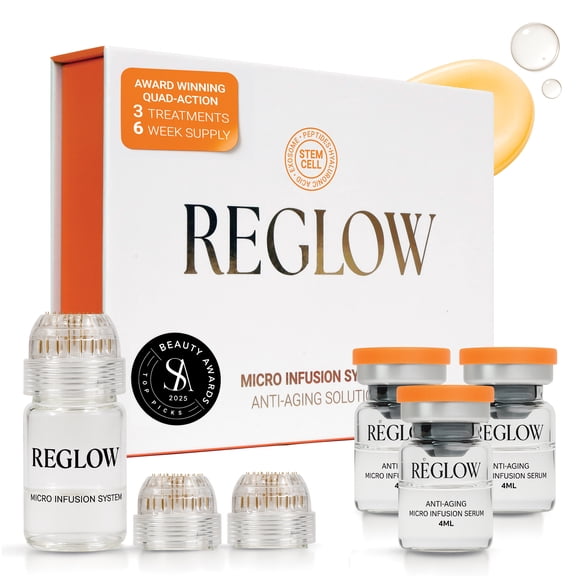 ReGlow Micro Facial System & Quadra-Action Cosmetic Serum Kit - 3 Treatments