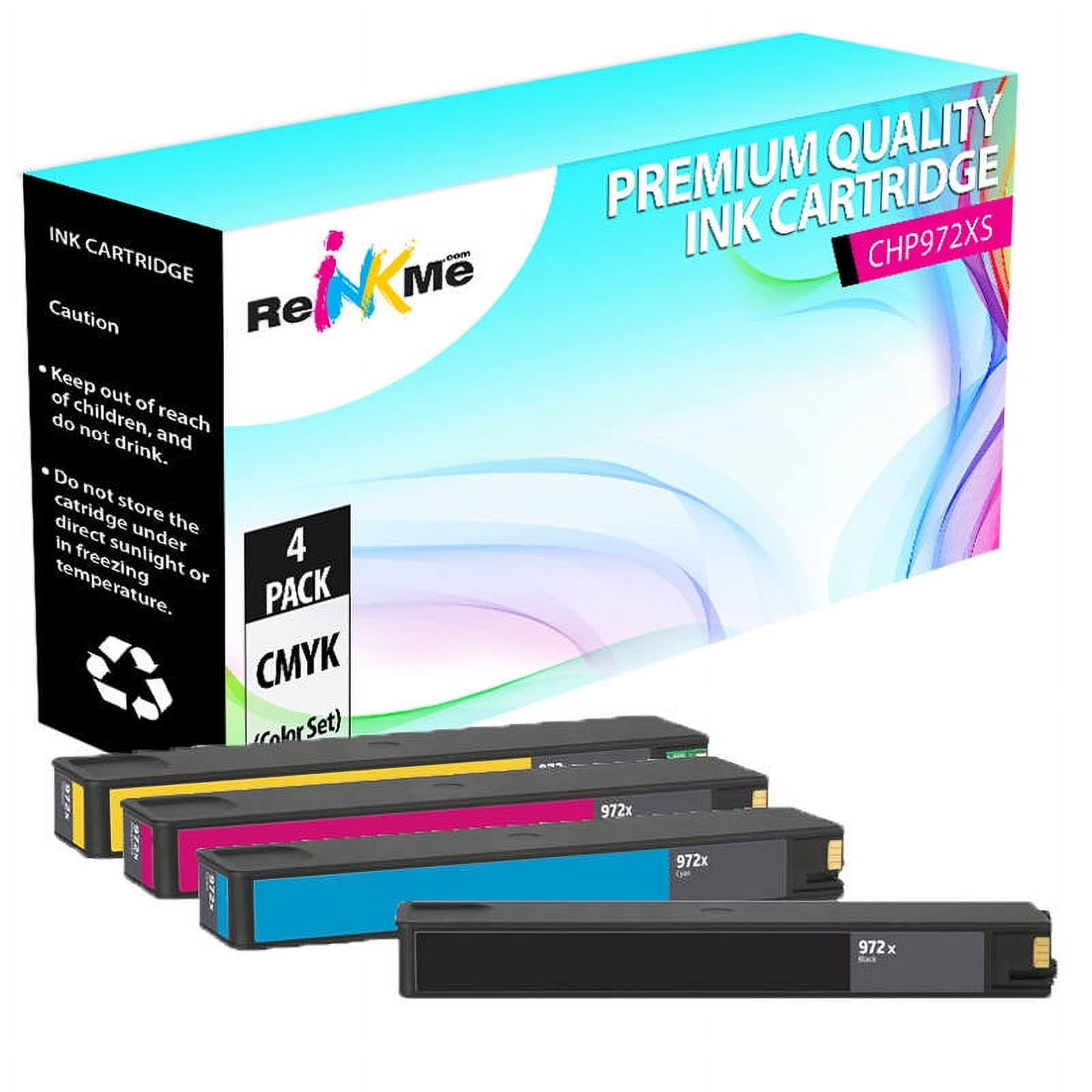 ReInkMe Compatible 972X Black & 3-Color Ink Cartridge Set for HP 577z ...