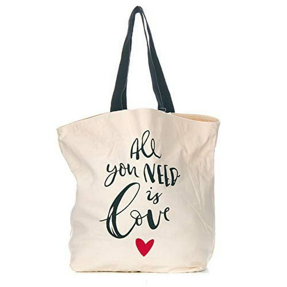 ReLive Cotton Canvas Tote - Reusable Bag with Handles - All You Need Is Love