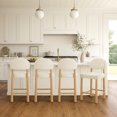 thumbnail image 1 of ReNest 26" Counter Height Bar Stools, Modern Upholstered Bar Stools for Kitchen Island & Home Bar, Cream Fabric, Set of 4, 1 of 15