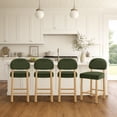 thumbnail image 1 of ReNest 26" Counter Height Bar Stools, Modern Upholstered Bar Stools for Kitchen Island & Home Bar, Moss Green Fabric, Set of 4, 1 of 15