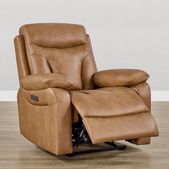 ReNest Dual Motor Wall Hugger Power Recliner, Saddle Brown