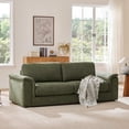 thumbnail image 1 of ReNest Modern Upholstered Curved Sofa, Comfortable Comfy Sofa for Living Room with High-Density Foam and Wood Frame, Moss Green, 1 of 9