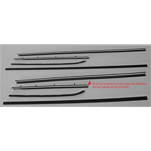 RePops CH186A Convertible Window Felts for 66-67 Chevelle, 8-Piece Kit