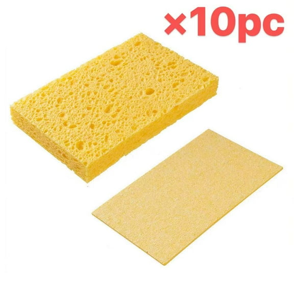 ReS Living Museum 10-Count Cleaning Scrub Sponge- Compressed Cellulose Sponges Non-Scratch Natural Sponge for Kitchen Bathroom Cars, Funny Cut-Outs DIY