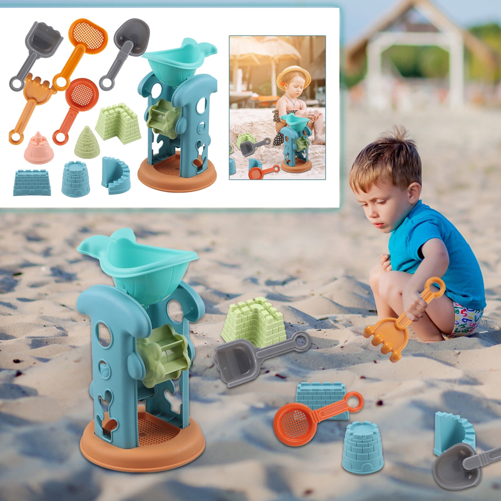 ReTeiv 11PC Toys Beach Sand Children Toddler Car Toys Sun Molds, Molds ...