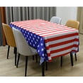 thumbnail image 1 of ReTeiv 4th of July Decorations 3Packs Rectangular American Flag Design Plastic Tablecloths American Stars And Stripes Tablecloth Independence Day And Home Decor, 1 of 5