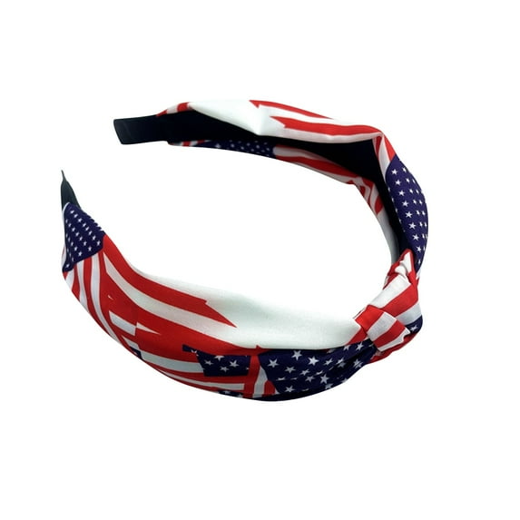 ReTeiv 4th of July Home Decorations Independence Day Fabric Headband, Creative Knotting Headband, Five Pointed Star Stripe Star Headband