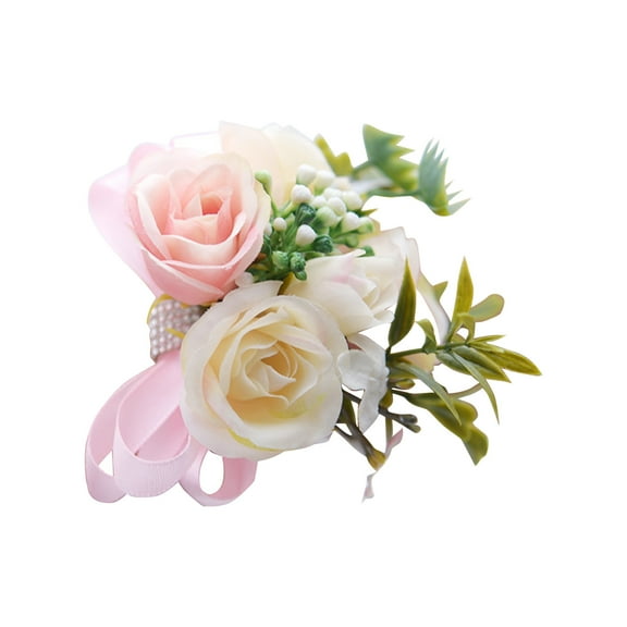 ReTeiv Artificial Flowers for Decoration Wrist Corsage Bracelet, Prom Wrist Flower, Prom Colorful Rose Decoration, Colorful Flower Wristband, Suitable For Wedding Anniversary Prom Party Artificial