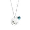 thumbnail image 1 of ReTeiv Birth Month Flowers Necklace With Birthstone, Birth Flower Pendant Necklace, Disc Coin Pendant Necklaces Birthday Gifts For Her Birth Flower Necklaces, 1 of 2