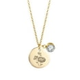thumbnail image 1 of ReTeiv Birth Month Flowers Necklace With Birthstone, Birth Flower Pendant Necklace, Disc Coin Pendant Necklaces Birthday Gifts For Her Birth Flower Necklaces, 1 of 2