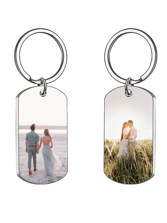 Double-sided Custom Keychain with Picture Personalized Keychains with Engraving Photo for Men, Dad, Boyfriend Gifts (1.1in*1.97in)