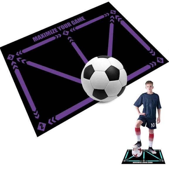 ReTeiv Home Decorations Football Footstep Training Mat,Dribble Silent Auxiliary Props,Soccer Trainer, Wear Resistant Dribble Control Soccer Training Aid Mat, Auxiliary Prop