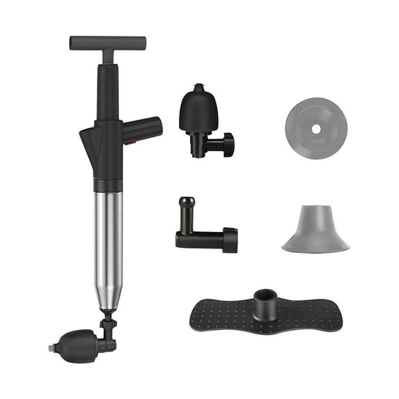 ReTeiv Toilet Plunger, High Pressure Spray With Real-time Pressure Gauge, Blockage Removal Tool, Stainless Steel Gas Plunger, Bathroom Toilet Plung