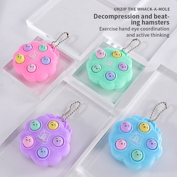 ReTeiv Toys Whack A Mole Keychain Dimple Board Portable Antistress Decompression Toys For Children