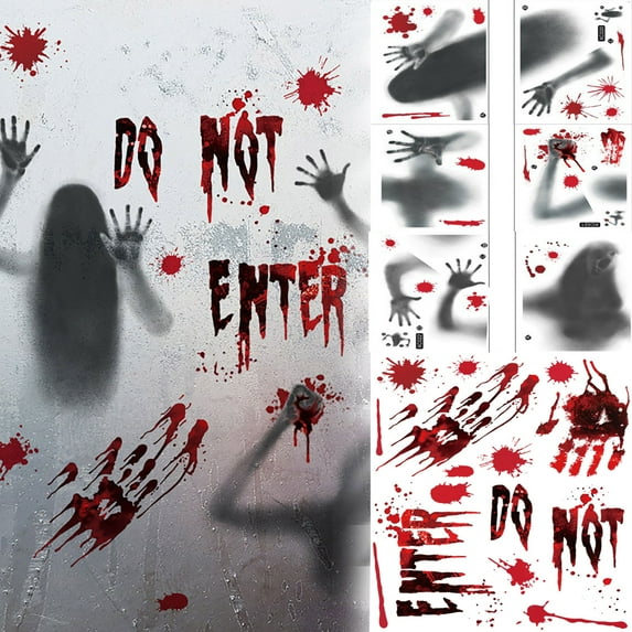 ReTeiv Wall Sticker Halloween Window Ghost Horror Stickers, Window Decoration Glass Stickers Static Stickers