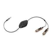 ReTrak ETPRSPLIT Premier Retractable 3.5 Mm Audio Headphone Splitter Cable With Individual Volume Controls