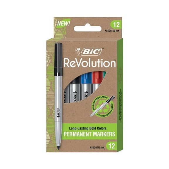 ReVolution Permanent Markers, Fine Bullet Tip, Assorted Colors, Dozen | Bundle of 5 Dozen