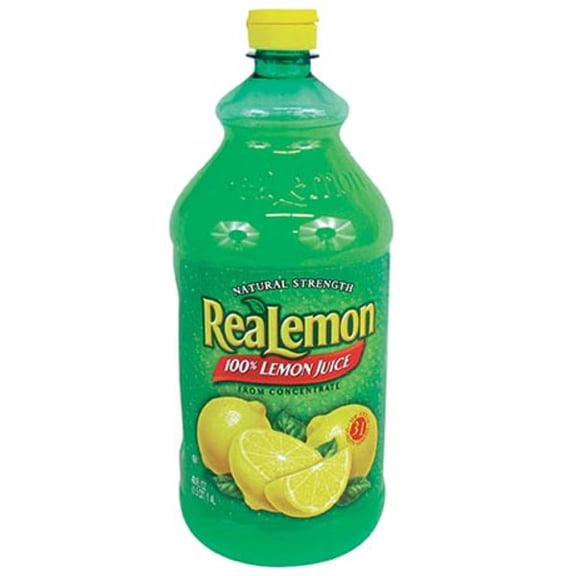 ReaLemon 100% Lemon Juice 48 fl oz Bottle Natural Strength Lemon Juice