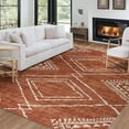 thumbnail image 1 of ReaLife Rugs Machine Washable Area Rug - Living Room Bedroom Bathroom Kitchen Entryway Office - Padded Crease Free Stain Resistant Premium - Moroccan Tribal Diamond - Jax- Orange - 2'x 3', 1 of 9