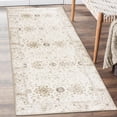 thumbnail image 1 of ReaLife Machine Washable Area Rug Runner - Living Room Bedroom Bathroom Kitchen Entryway Office - Padded Low Pile Stain Resistant Premium - Boho Farmhouse Vintage - BEV - Beige 2'6" x 6', 1 of 10