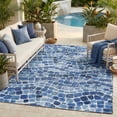 thumbnail image 1 of ReaLife Machine Washable Indoor Outdoor - Mat Rug Foldable Printed Thin Lightweight Cushioned Fade Resistant Patio Deck Dock Porch Pool Balcony Camping - Emery- Blue 6' x 9', 1 of 8