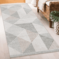 thumbnail image 1 of ReaLife Rugs Machine Washable Area Rug Runner - Living Room Bedroom Bathroom Kitchen Entryway Office - Padded Low Pile Stain Resistant Premium - Modern Geometric Contemporary - Miles - Beige 2'6"x6', 1 of 13