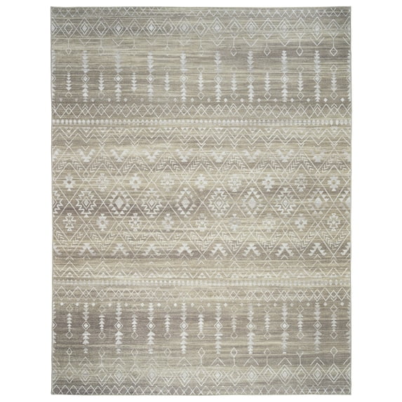 ReaLife Machine Washable Rug - Stain Resistant, Non-Shed - Eco-Friendly, Non-Slip, Family & Pet Friendly - Made from Premium Recycled Fibers - Moroccan - Beige - 4' x 6'